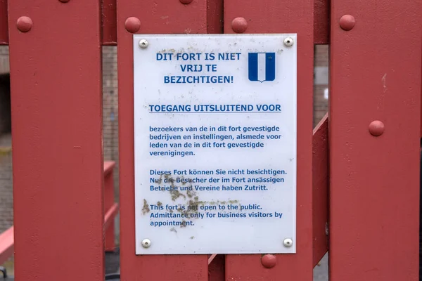 Information Poster Fort Ossenmarkt Weesp Netherlands 2020 — Stock Photo, Image