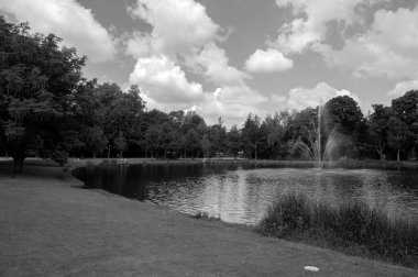 Amsterdam 'daki Vondelpark Parkı' nda Gölet Hollanda 20-6-2020