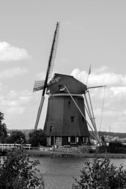 Diemen 'deki Gemeenschapsmolen Yel Değirmeni 28-6-2020 Siyah-Beyaz