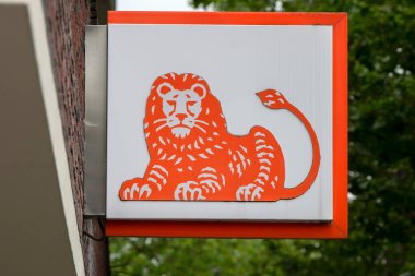 Amsterdam 'daki Billboard ING Bankası Hollanda 22-8-2021