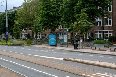 Amsterdam 'da otobüs durağı Hollanda 8-3-2021