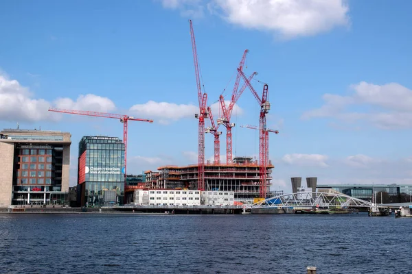 Jeřábi Oosterdoku Amsterdamu Nizozemsko 2020 — Stock fotografie