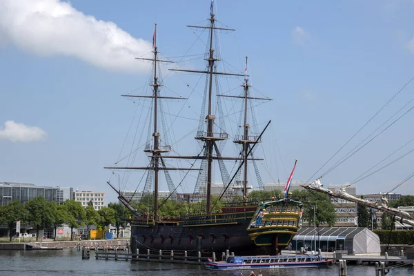 Ship Doen Scheepvaartsmuseum Amsterdam Netherlands 2021 — Stock Photo, Image