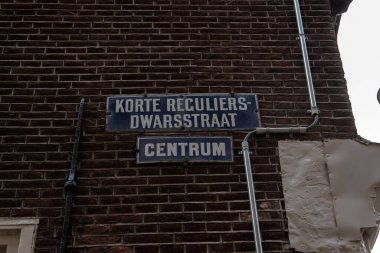 Amsterdam 'da Sokak İşareti Korte Reguliersdwarsstraat Hollanda 11-2-2020