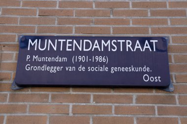 Amsterdam 'da Sokak İşareti Muntendamstraat 5-3-2021