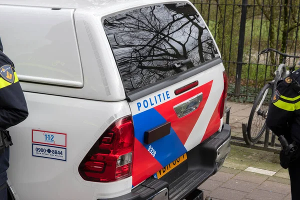 Backside Police Car Amsterdam Netherlands 2020 — Stock Photo, Image