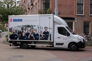 Bonarius Şirketi Kamyonu Amsterdam 'da Hollanda 2-9-2021