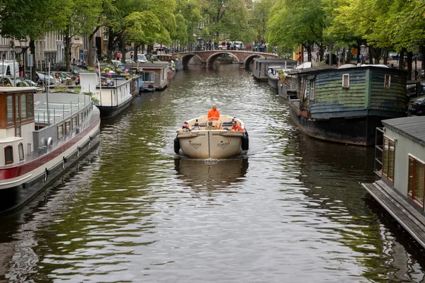 Barca Ponte Amsterdam Paesi Bassi 2022 — Foto Stock