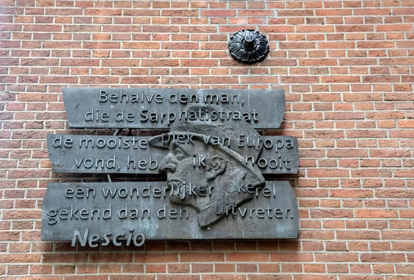 Bronze Obra Arte Escritor Nescio Amsterdã Holanda 2021 — Fotografia de Stock
