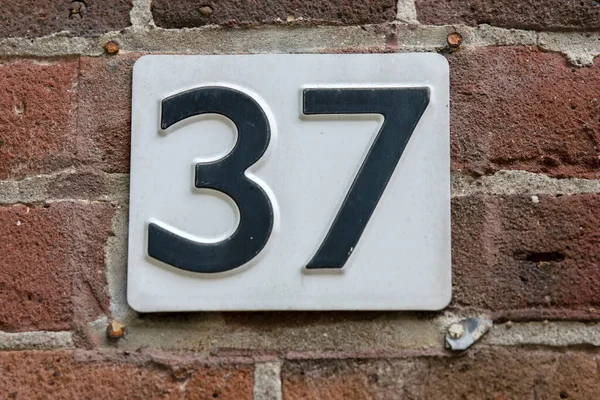 Close House Number Amsterdam Netherlands 2021 — Stock fotografie