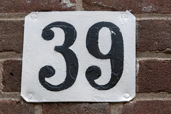 Close House Number Amsterdam Países Bajos 2021 —  Fotos de Stock