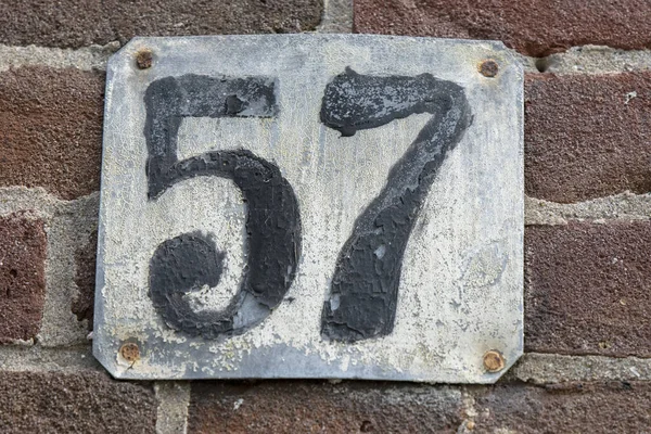 Close House Number Amsterdam Pays Bas 2021 — Photo