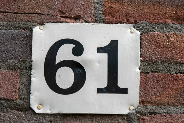 Close House Number Amsterdam Países Bajos 2021 — Foto de Stock