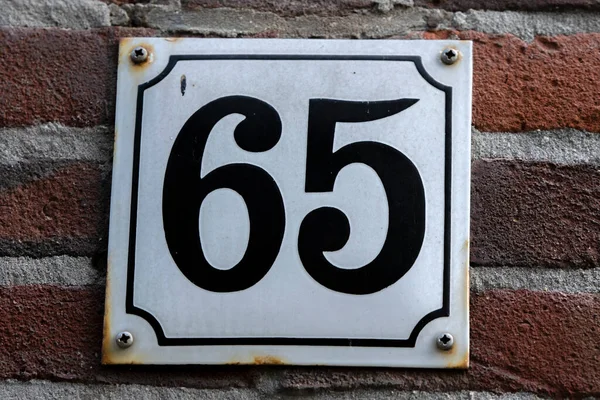 Close House Number Amsterdam Países Bajos 2021 — Foto de Stock