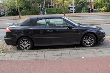 Siyah Saab 9-3 Amsterdam 'da Hollanda 22-9-2025