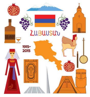 Armenia, set of icons clipart