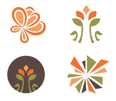 Dört çiçek desenleri kümesi