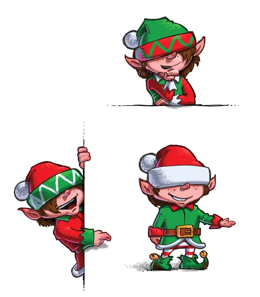 Christmas Santa elfler 2 — Stok Vektör