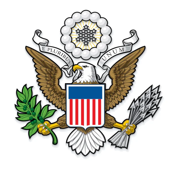 Gran sello de EE.UU. Águila calva — Vector de stock