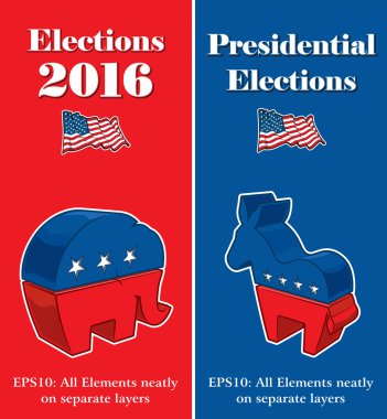 American Presidential Election Party Banners clipart