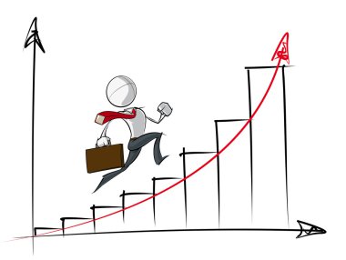 Simple Business People - Exponential Growth Chart clipart