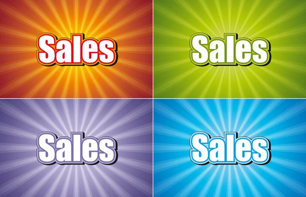 Sales Four Colors — Stock Vector