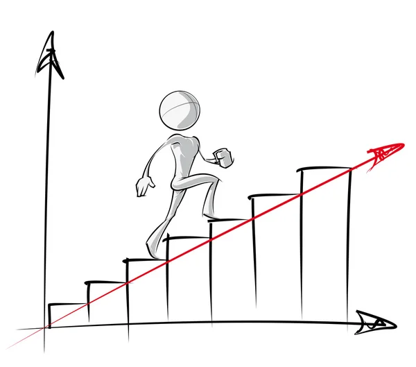 Personas simples - Gráfico de crecimiento constante — Vector de stock