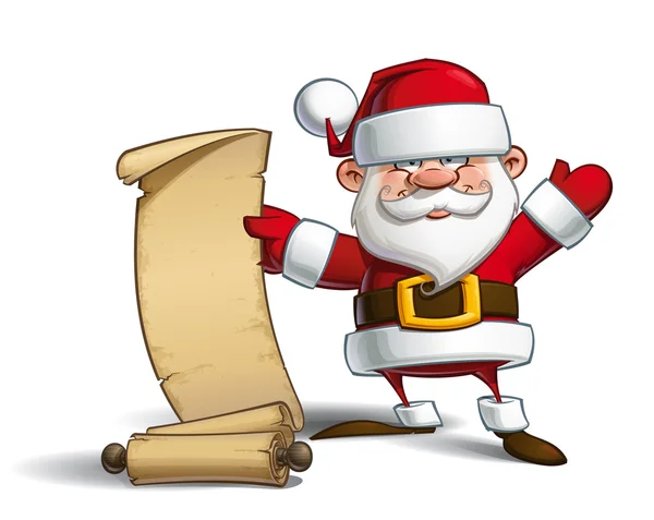 Happy Santa - giftlijst — Stockvector