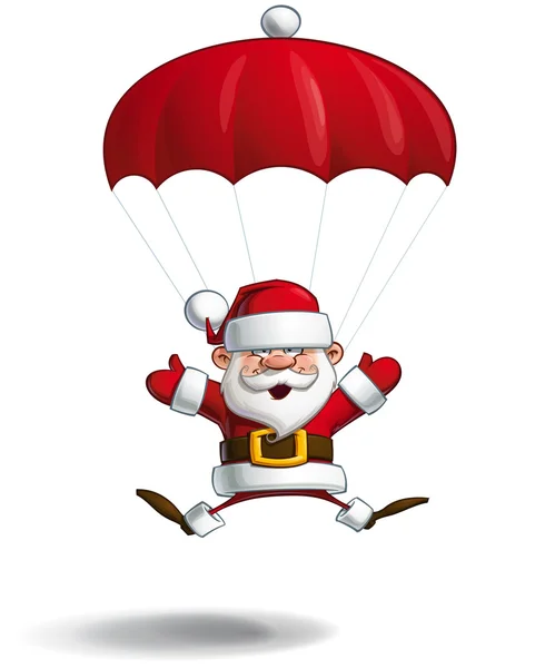 Happy Santa - Parachute Open Hands — Stock Vector