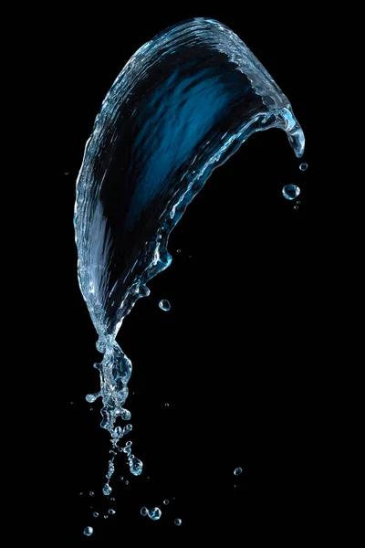 Брызги Голубой Воды Черном Фоне — стоковое фото