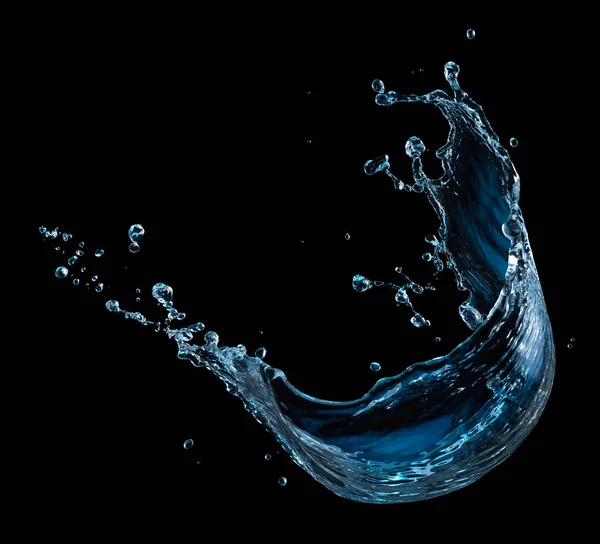 Брызги Голубой Воды Черном Фоне — стоковое фото