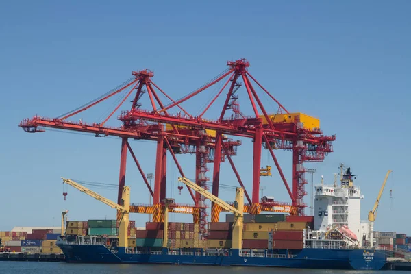 Harbour Cranes Loading Ship Perth Australia — Stock Photo, Image