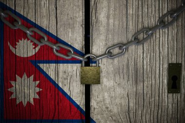 Covid-19 koronavirüs Nepal hapsi için karantinaya alınan kavramsal bileşim 3D.