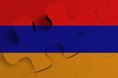 Bir Ermenistan 'ın kriz ve entegrasyon kavramının kompozisyonu PZLE 3D RENDER' a KURTULDU