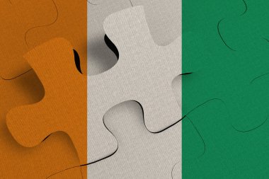 Kriz ve Fildişi Sahili FLAG 'ın entegrasyonu kavramının bileşimi PUZLE 3D RENDER' DA KATİL EDİLDİ