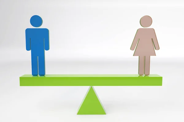 Spectaculair Concept Gelijkheid Genders Mannen Vrouwen Render Rendering — Stockfoto