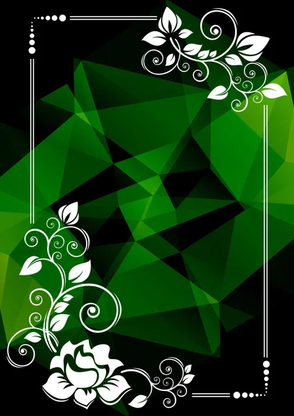 Batas hijau poligonal - Stok Vektor