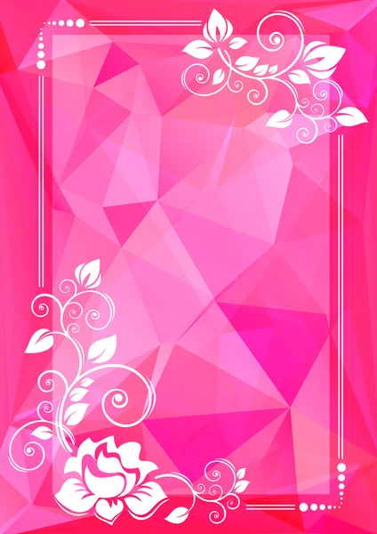 Polygonal pink border — Stock Vector