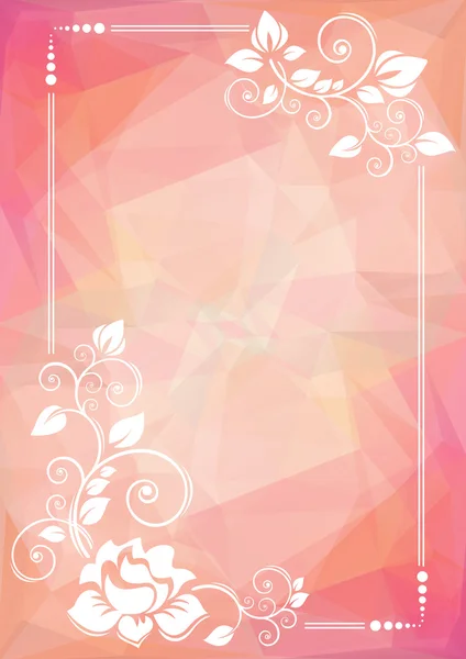 Pink bright polygonal border — Stock Vector