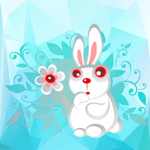 蓝色背景上的复活节兔 — 图库矢量图片