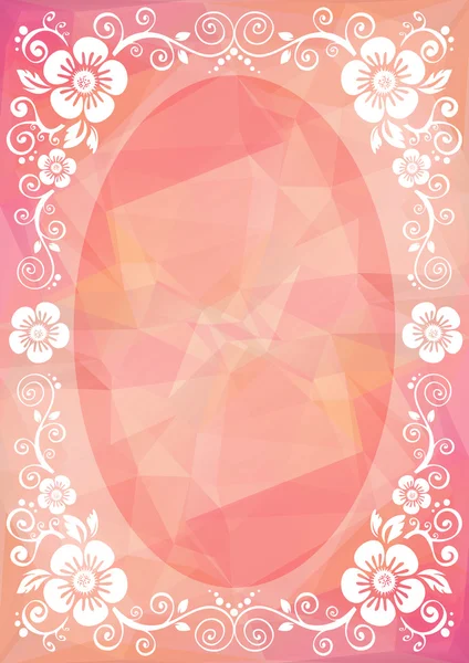 粉色花多边形边界 — 图库矢量图片