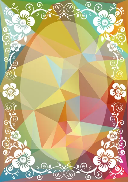多角形の花ボーダー — ストックベクタ