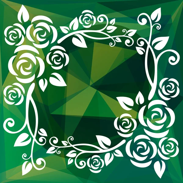 緑の多角形の枠線 — ストックベクタ