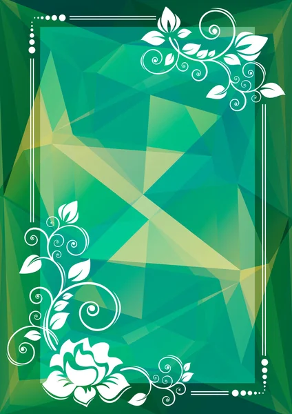 녹색 다각형 테두리 — 스톡 벡터