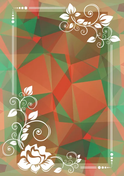 Borde floral rosa verde — Vector de stock