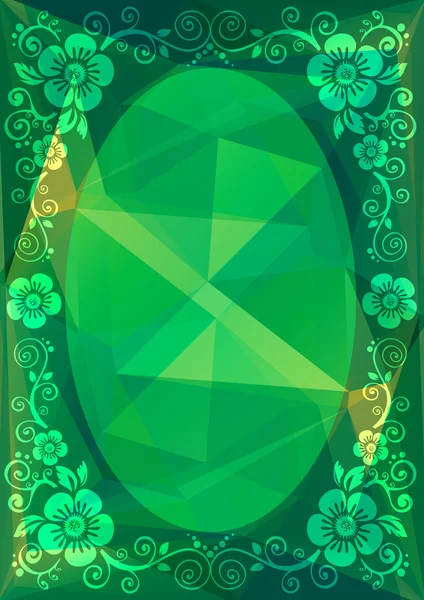 緑の多角形の枠線 — ストックベクタ
