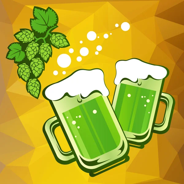 Dos cervezas verdes — Archivo Imágenes Vectoriales