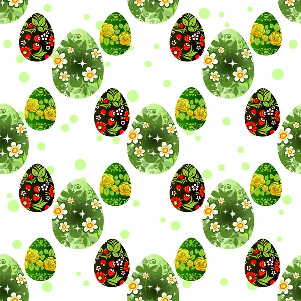 Huevos de Pascua patrón sin costura — Vector de stock