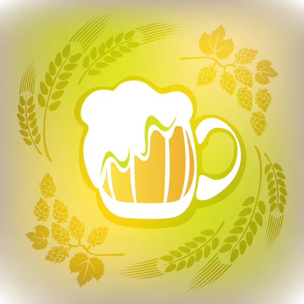 Taza de cerveza y salto — Vector de stock