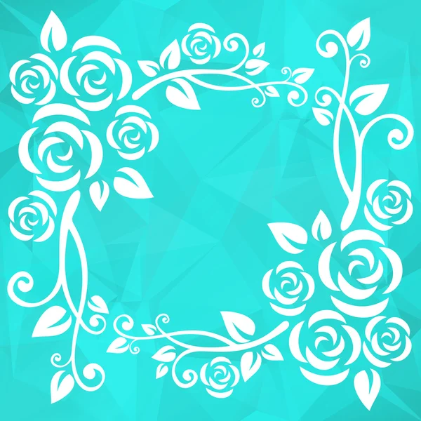 Mint abstract floral grens — Stockvector